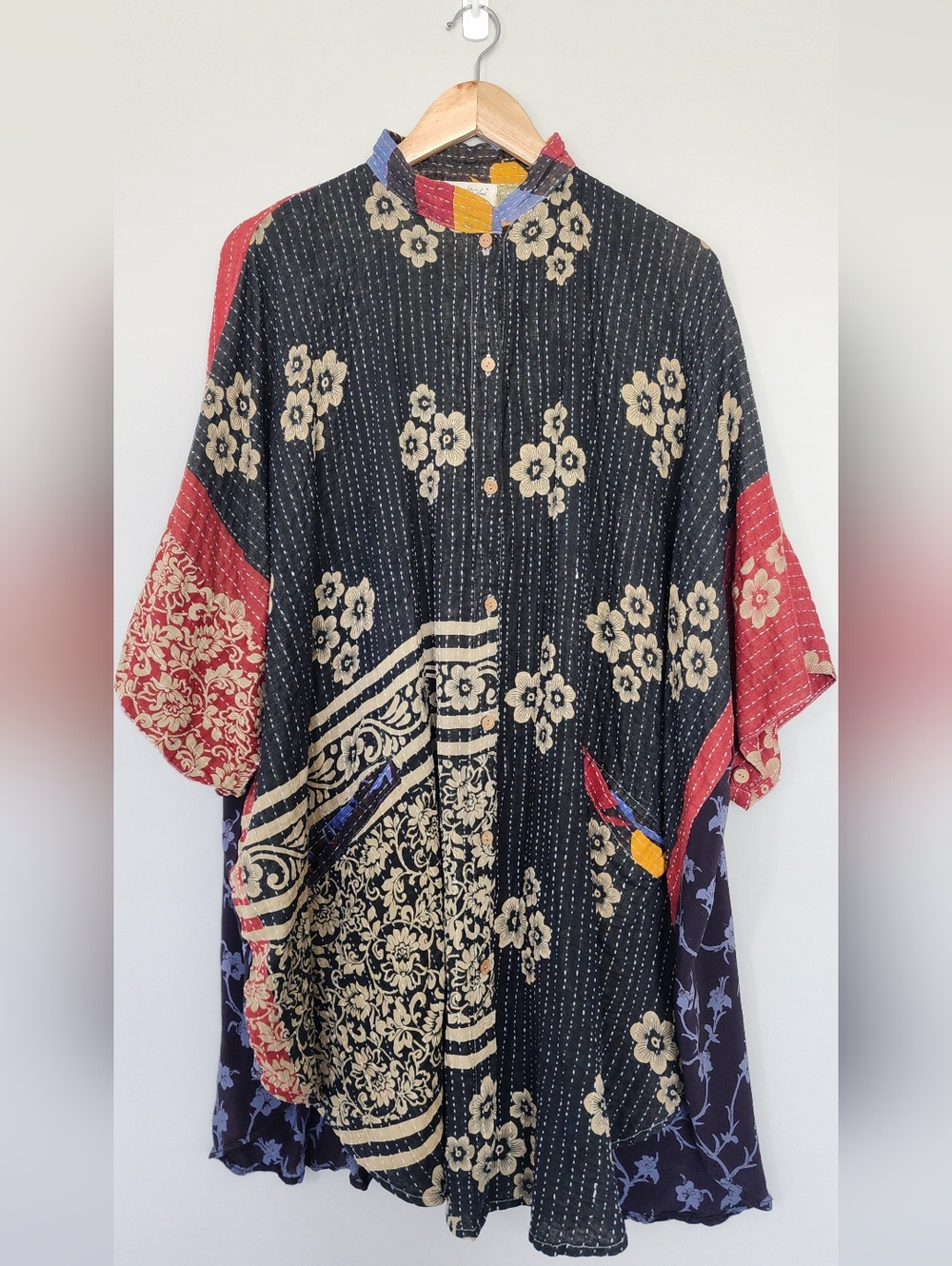 Kantha Bae OG Free To Be Tunic One-of-a-Kind Vintage Cotton & Crepe Top